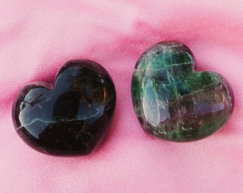 Fluorite Puff Heart Stone