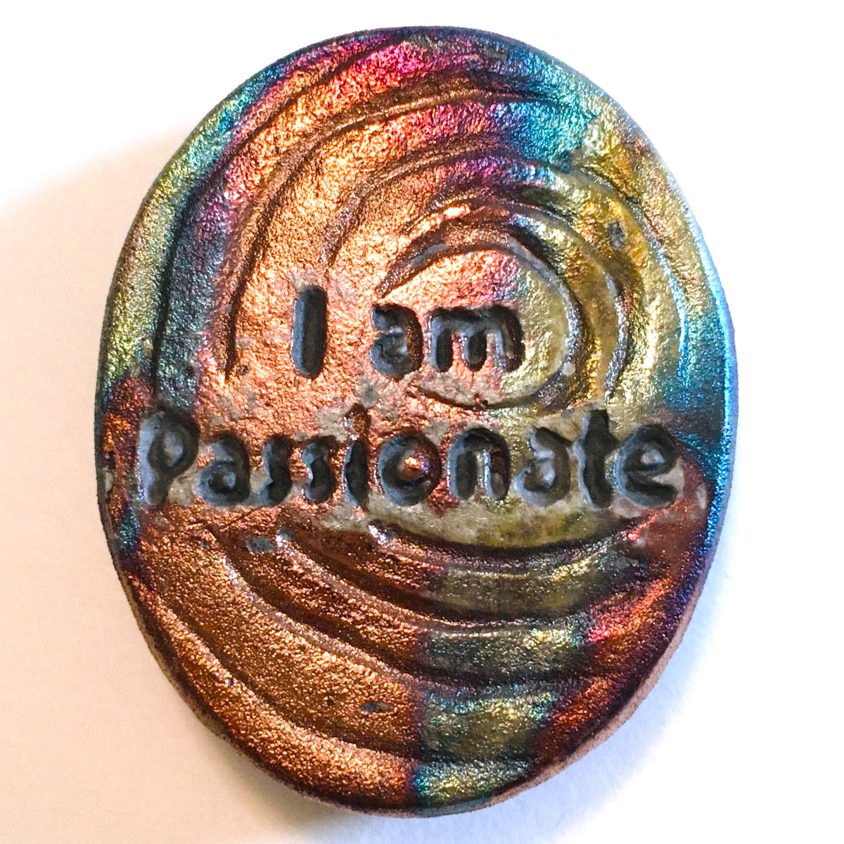 2) Wolf Medallions I am Passionate Raku Pottery NEW