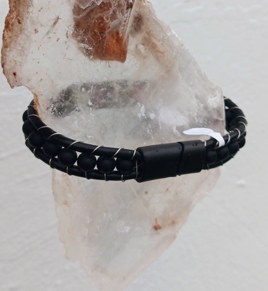 Seven Chakra matte Agate Stone Bracelet Magnetic Clasp