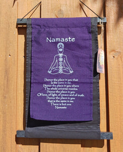 Namaste Inspirational Small Cotton Banner - Namaste - Purple