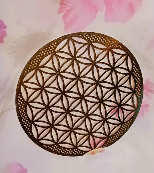 Sacred Geometry Grid Metal Mini 3" diameter Flower of Life