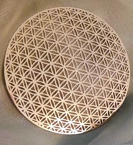 Sacred Geometry Grid Metal Mini 3" diameter Flower of Life mini design