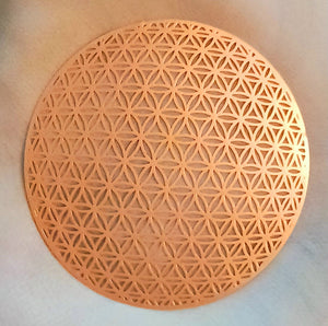 Sacred Geometry Grid Metal Mini 3" diameter Flower of Life mini design