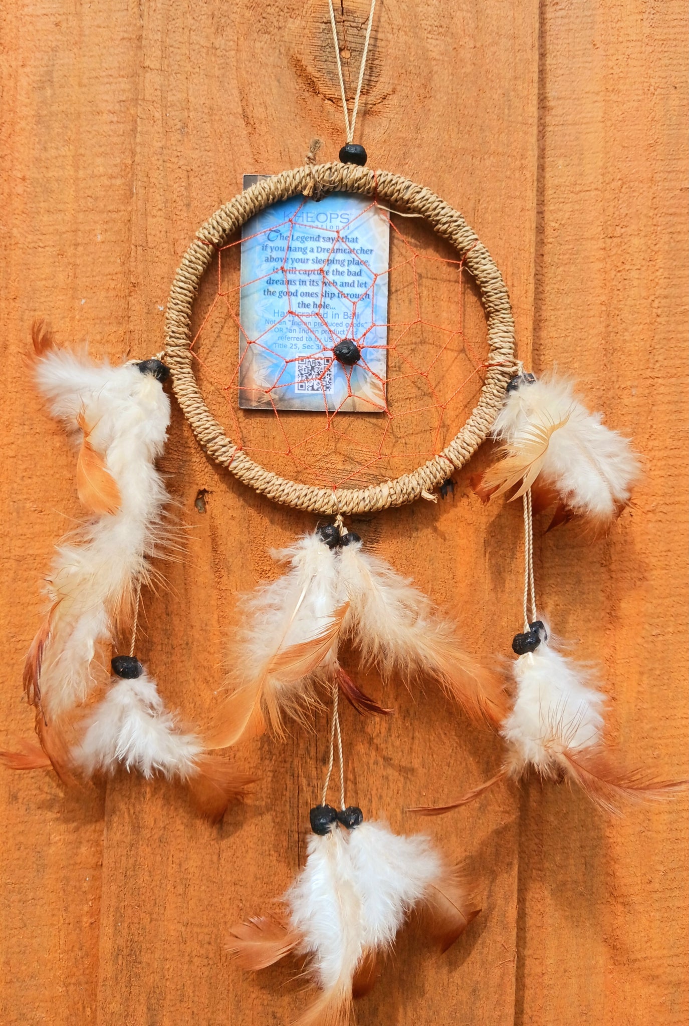 Dreamcatcher Woven Natural Twine with feathers