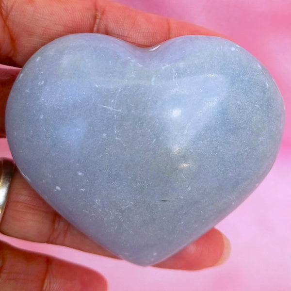 Angelite Puff Heart Stone