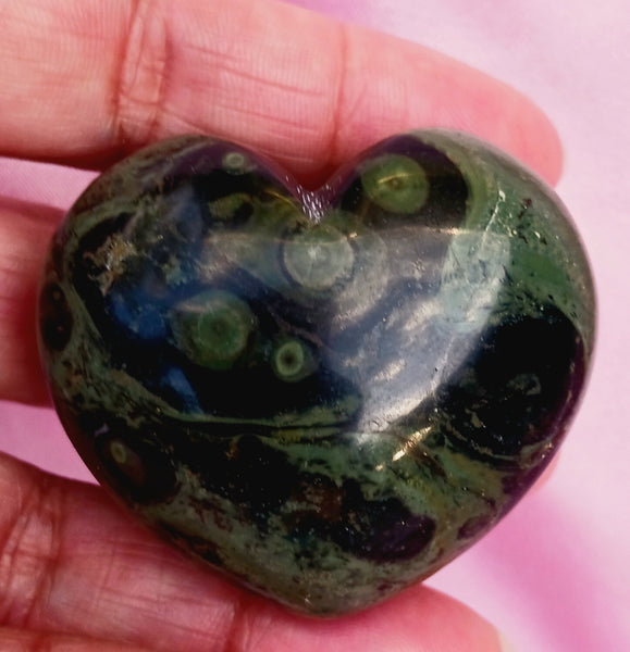 Kambaba Jasper Puff Heart Stone