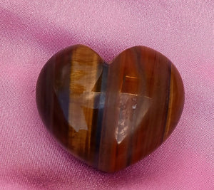 Tiger Eye Puff Heart Stone