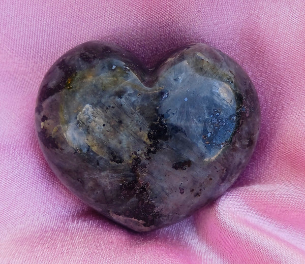 Larvikite Puff Heart Stone