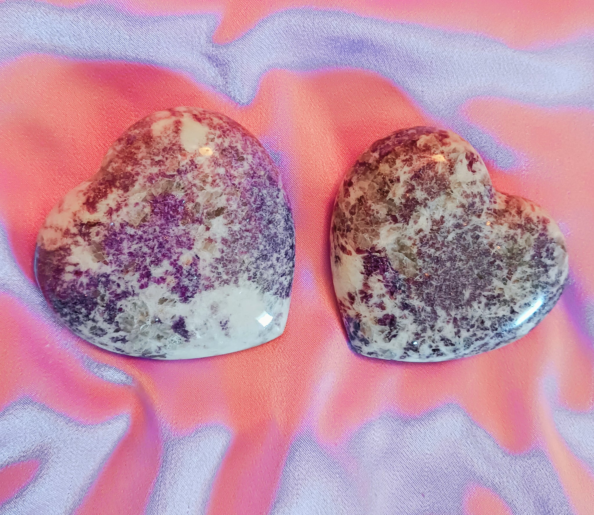 Lepidolite Heart Stone size medium