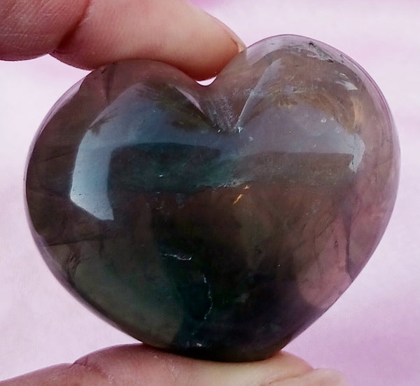 Fluorite Puff Heart Stone