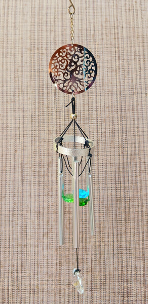 Mini Sun Chime Tree of Life with Crystal Prism hanger 10"