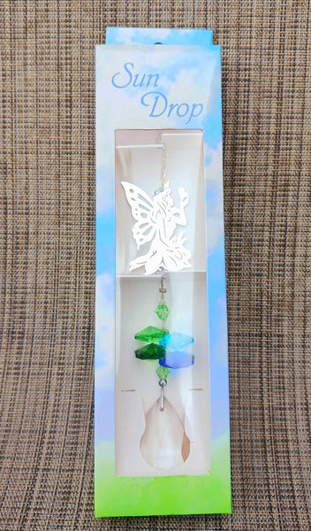 Mini Sun Drop Fairy with Crystal Prism hanger 10"