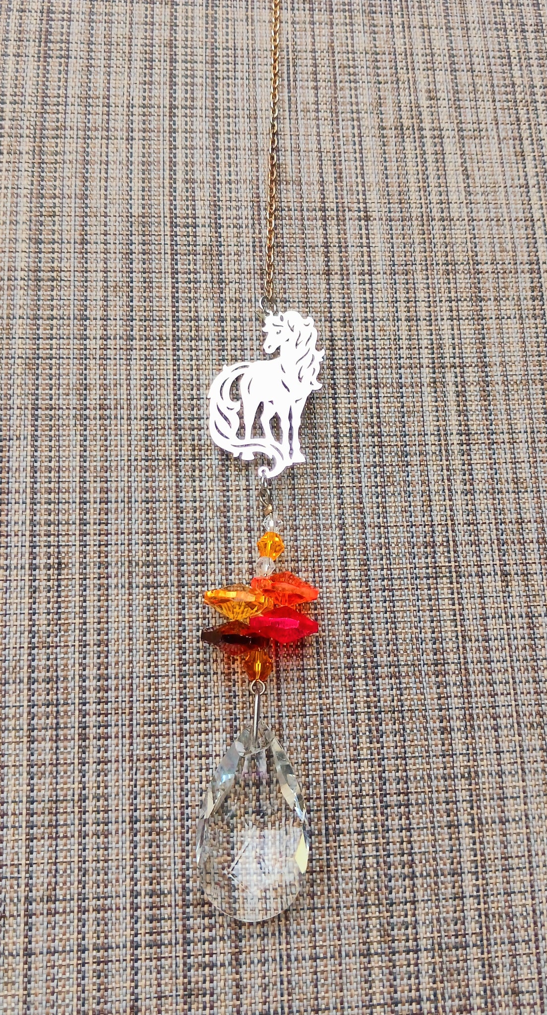 Mini Sun Drop Unicorn with Crystal hanger 10"