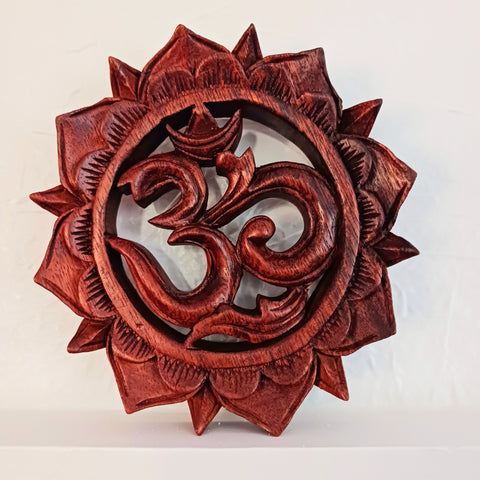 Om Symbol wood hand carved wall décor