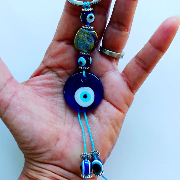 Lucky Evil Eye Keychain Protection Amulet Key Holder