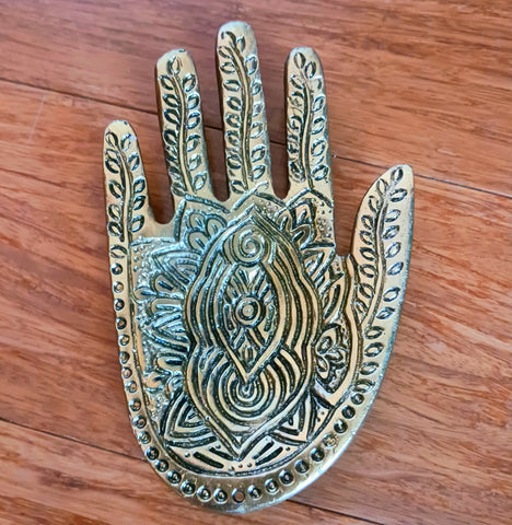 Hamsa hand shape metal Incense Holder Cone Burner