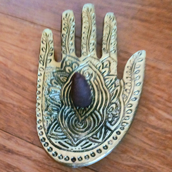 Hamsa hand shape metal Incense Holder Cone Burner