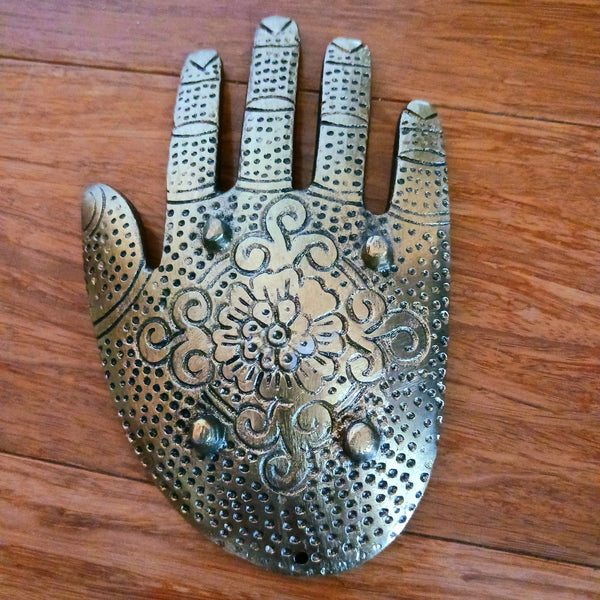 Hamsa hand shape metal Incense Holder Cone Burner