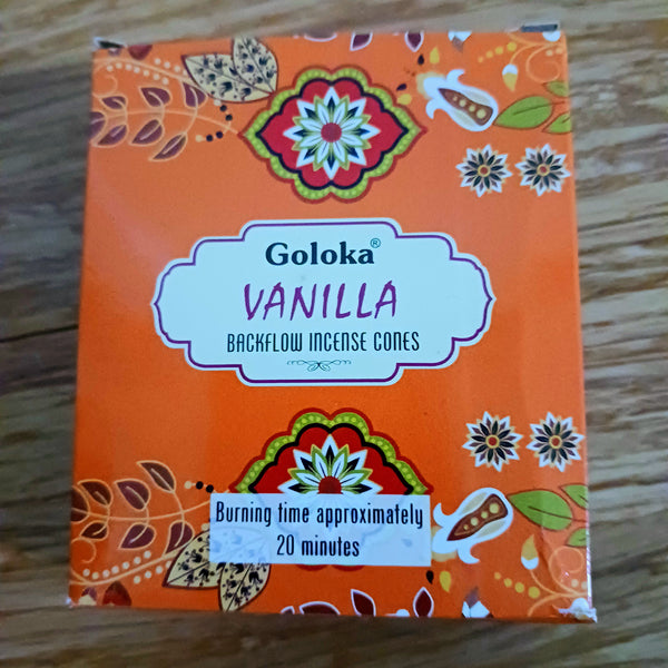 Vanilla Goloka Backflow Incense Cones