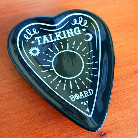 Ouija Board Black Planchette Trinket Ceramic Dish