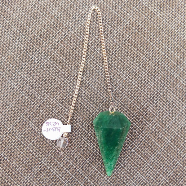 Green Aventurine Hexagonal Crystal Pendulum