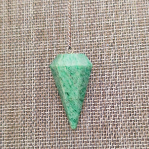 Green Aventurine Hexagonal Crystal Pendulum