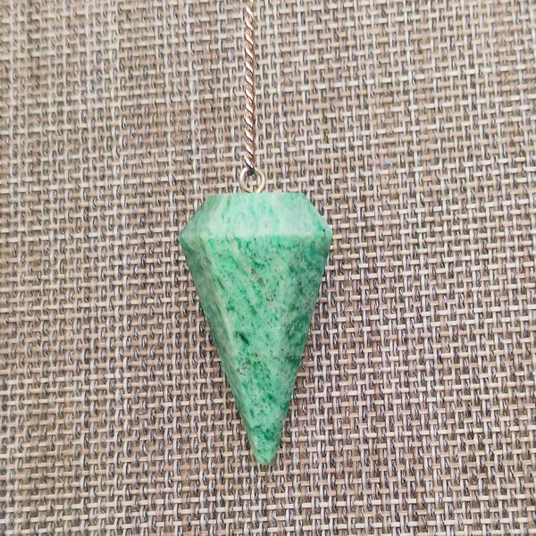 Green Aventurine Hexagonal Crystal Pendulum