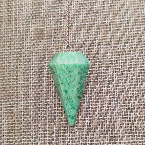 Green Aventurine Hexagonal Crystal Pendulum