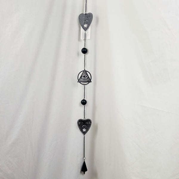 Ouija Planchette Eye of Providence Wind Chime Black Home Decor