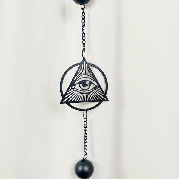 Ouija Planchette Eye of Providence Wind Chime Black Home Decor