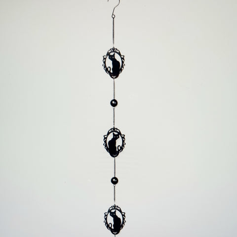 Cat Silhouette Wind Chime Black Home Decor