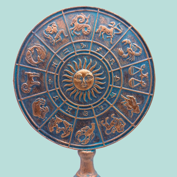 Greek Astrological Horoscopes Zodiac Constellations Sun Moon Plaque Stand Decor