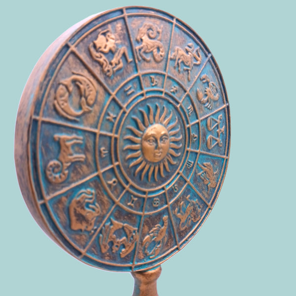 Greek Astrological Horoscopes Zodiac Constellations Sun Moon Plaque Stand Decor