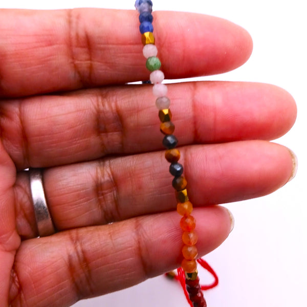 Seven Chakra delicate adjustable bracelet