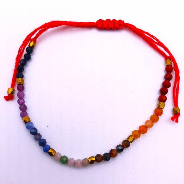 Seven Chakra delicate adjustable bracelet