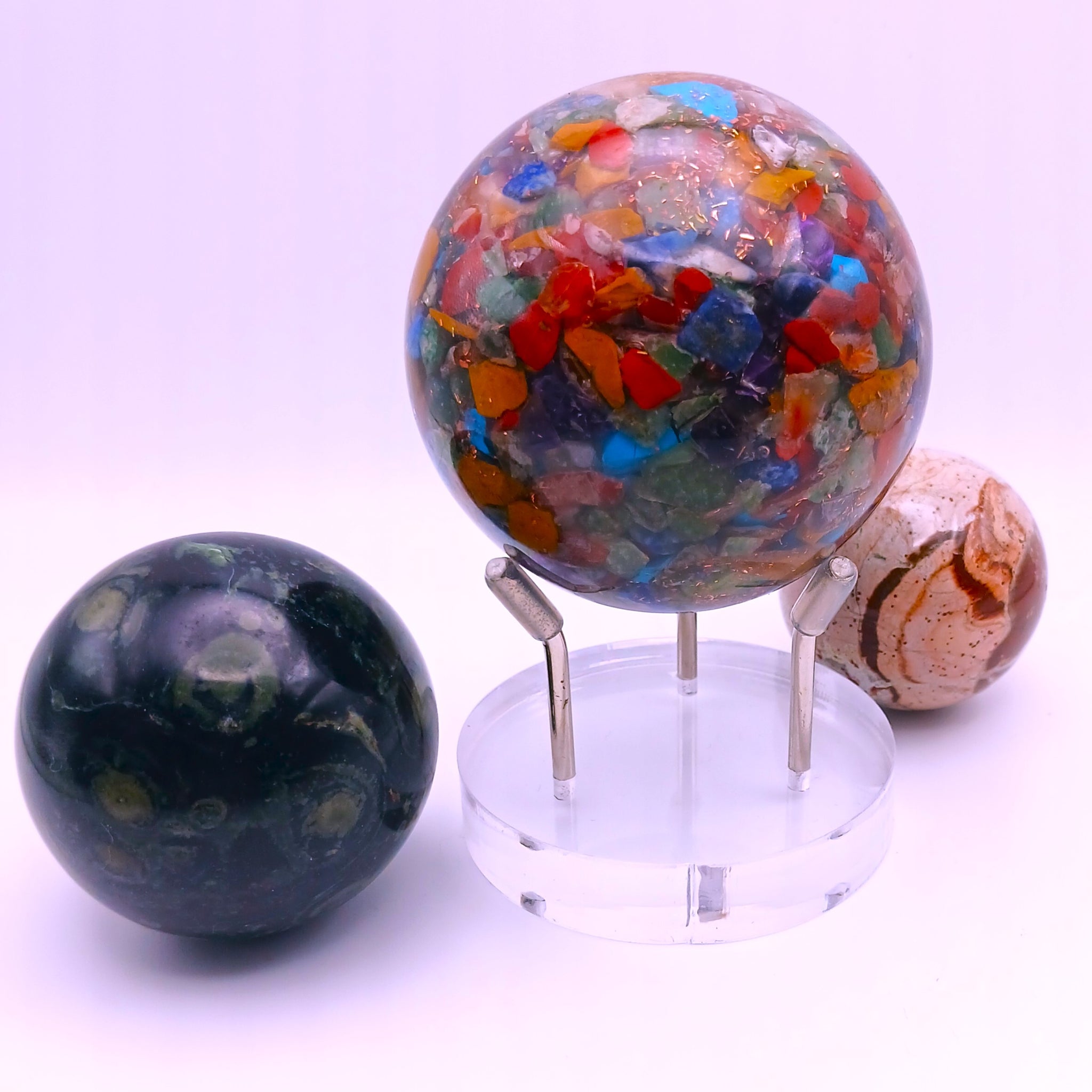 Metal Display Stand with Clear Acrylic base Crystal Sphere holder stand