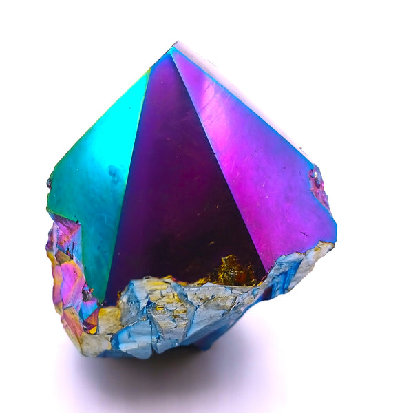 Rainbow Aura Quartz Crystal Rough Point