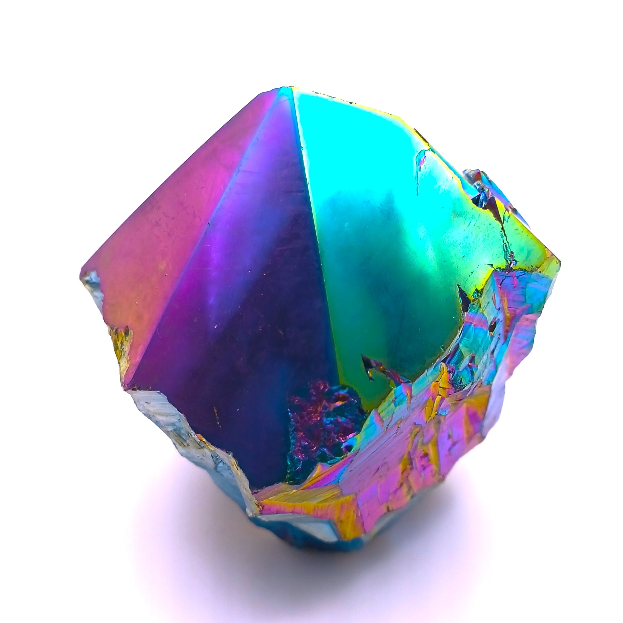 Rainbow Aura Quartz Crystal Rough Point