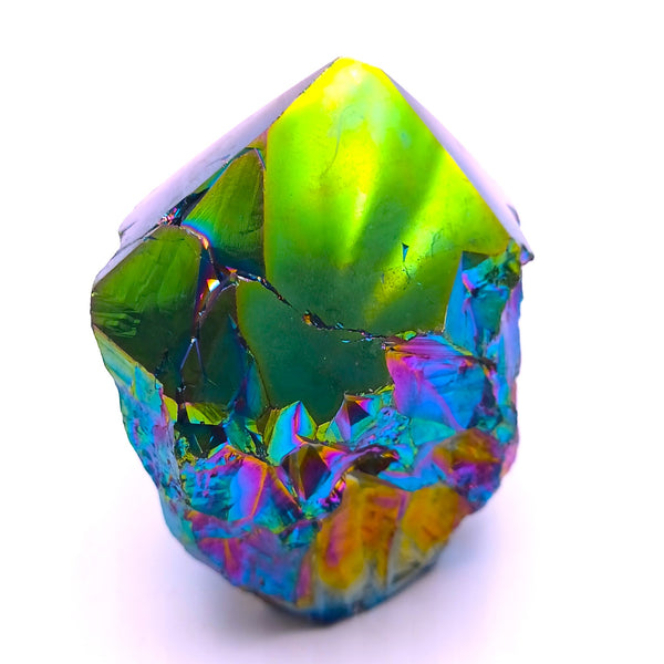 Rainbow Aura Quartz Crystal Rough Point
