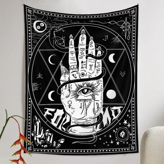 Hand of Fatima Wall Tapestry Astrology Wall Decor