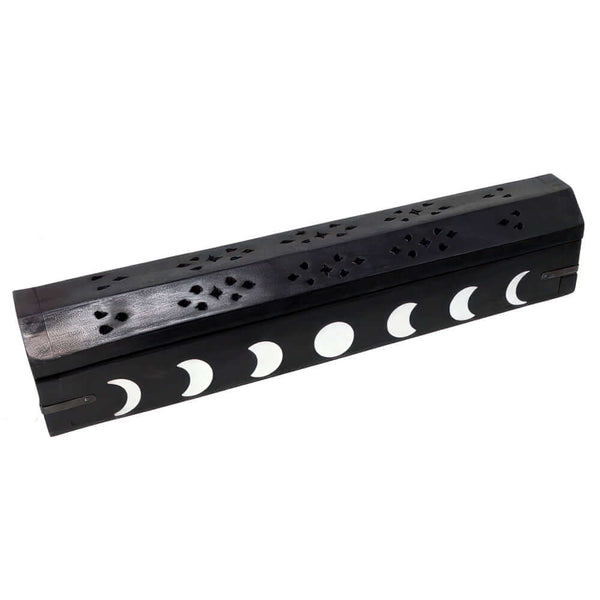 Moon Phases Black Incense Burner and Storage Box