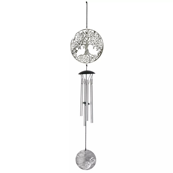 Woodstock Flourish Chime Tree of Life Silver Wind Chime 18"
