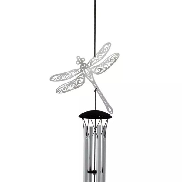 Woodstock Flourish Chime Dragonfly Silver Wind Chime 18"