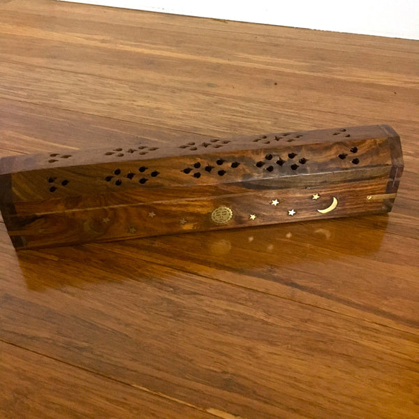 Celestial Wooden Incense Burner and Storage Box