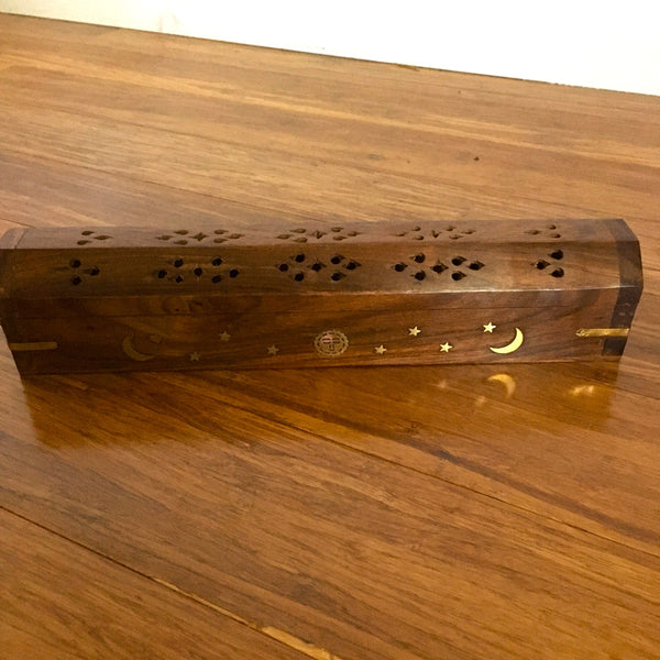 Celestial Wooden Incense Burner and Storage Box