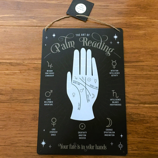 The Art of Palm Reading Fate in Your Hand Metal Sign Wall Décor