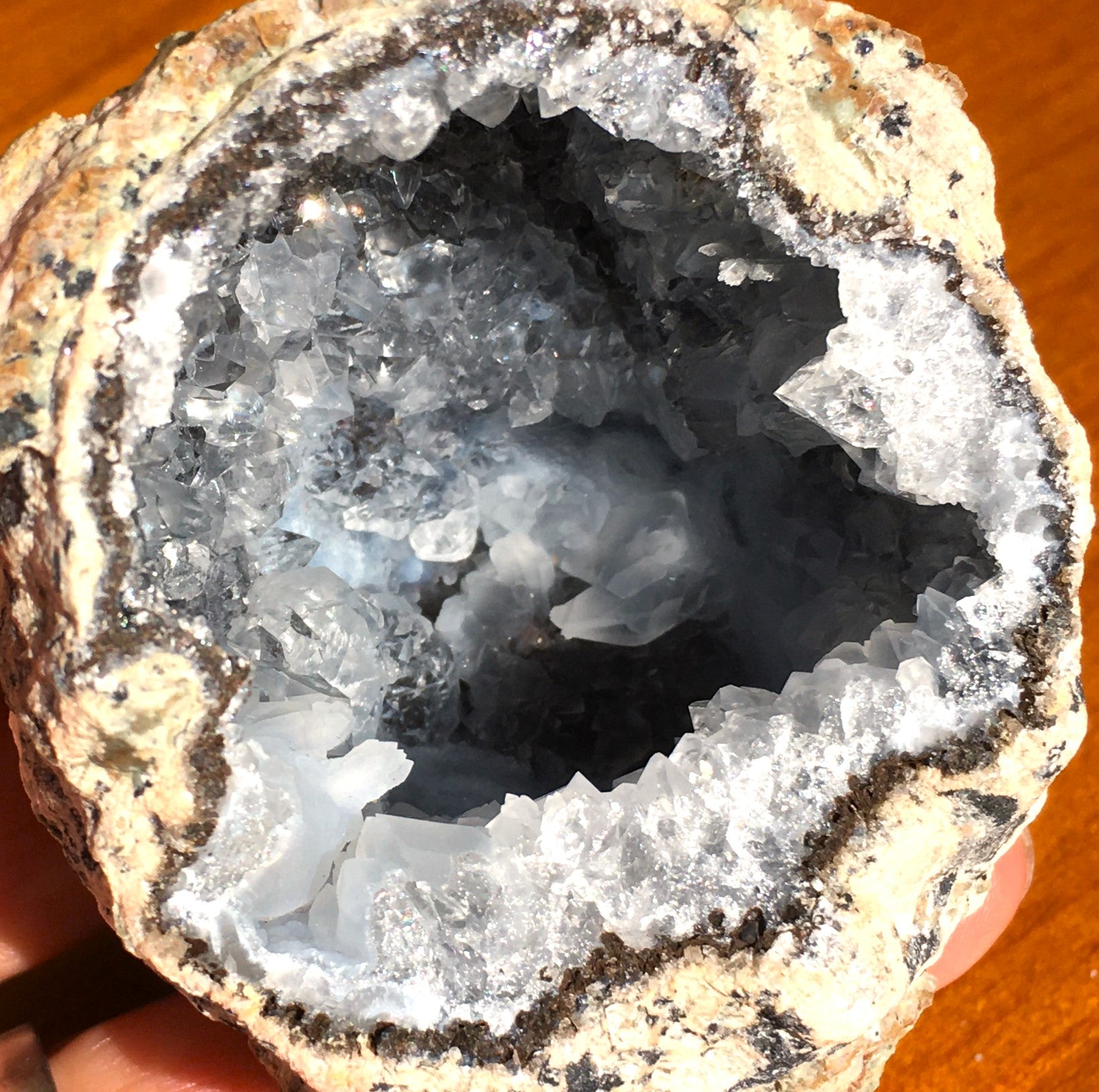 Fluorescent Trancas Geode with Quartz Crystals