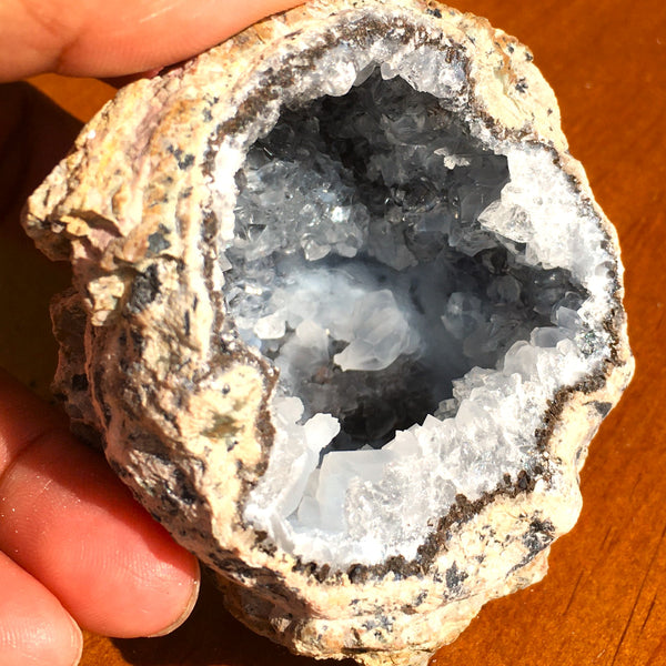 Fluorescent Trancas Geode with Quartz Crystals