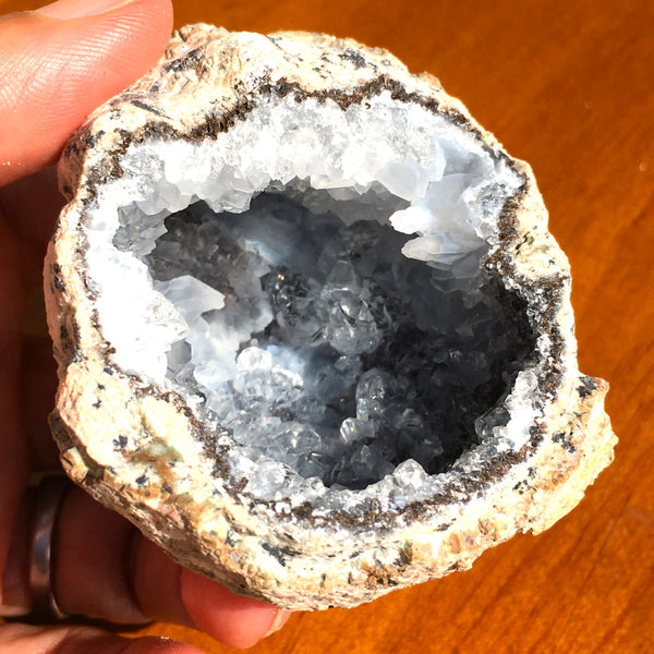 Fluorescent Trancas Geode with Quartz Crystals