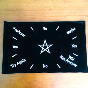 Pendulum Mat Pentagram Black White Velvet Rectangular Mats